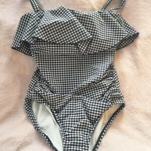 Target Black and White Gingham One Piece Swimsuit